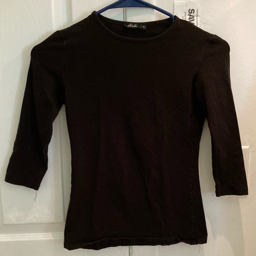Kiki Riki fitted solid black shirt (shell) size S